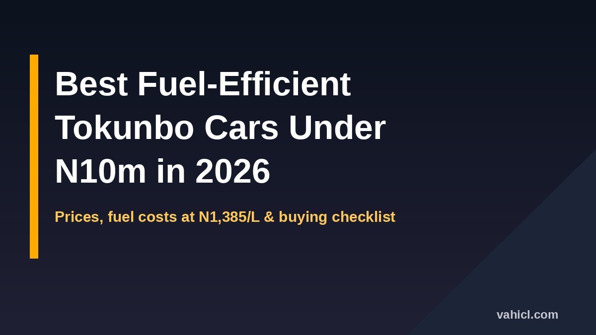 Banner: best fuel-efficient tokunbo cars under N10m in Nigeria 2026 - prices and fuel costs