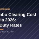Tokunbo car clearing cost in Nigeria 2026 banner showing new customs duty, NAC levy and green tax rates