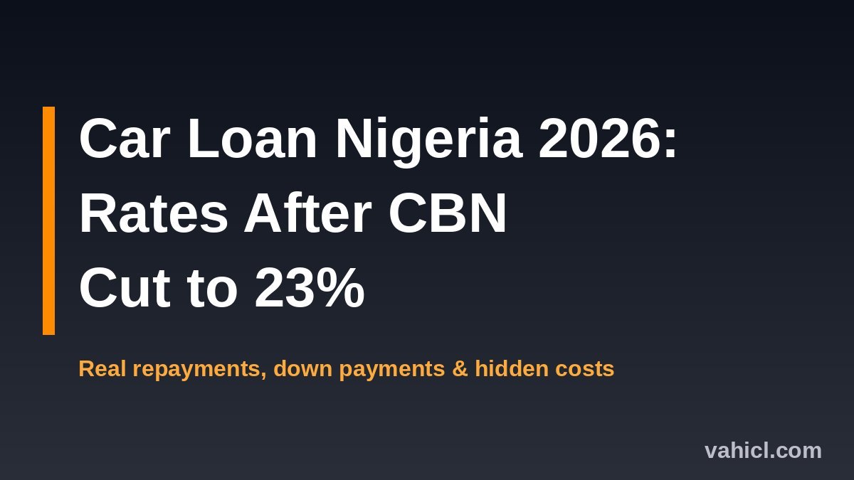 Car loan Nigeria 2026 banner: rates after CBN cut to 23%