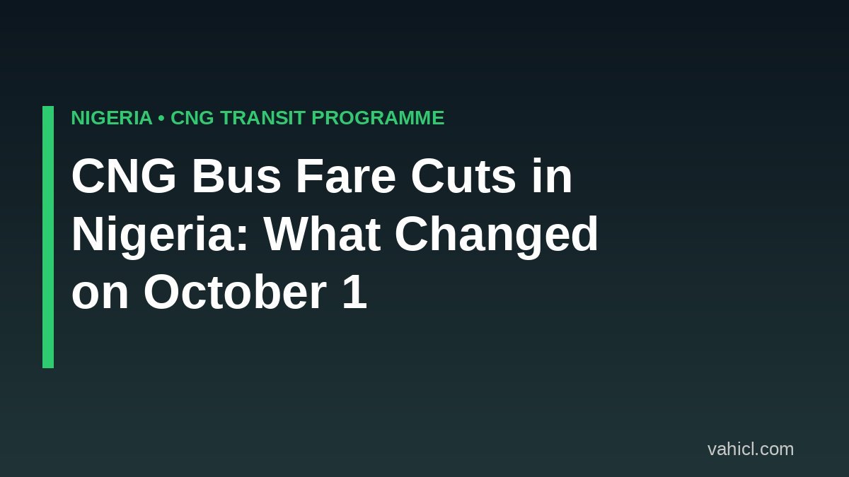 Banner: CNG bus fare cuts in Nigeria from October 1, 2026 under the National Affordable CNG Transit Programme