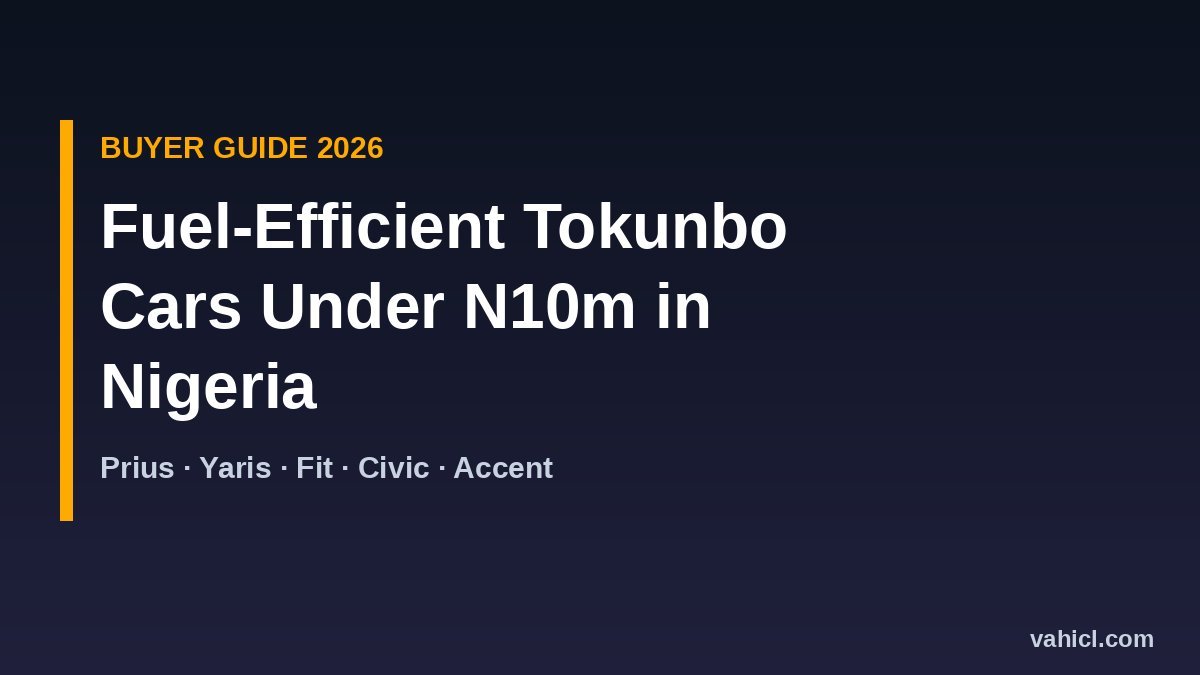 Fuel-efficient tokunbo cars under N10 million in Nigeria 2026 buyer guide banner
