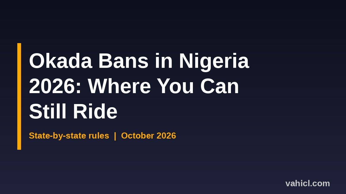 Okada bans in Nigeria 2026 banner showing state-by-state motorcycle restrictions